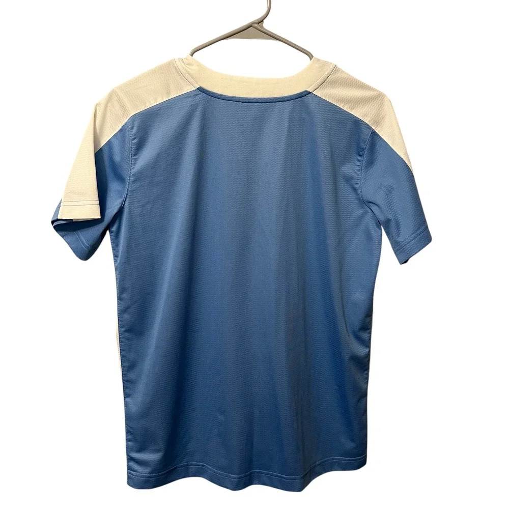 Nike‎ Baseball Jersey Boys Size Large Light Blue White Short Sleeve V Neck